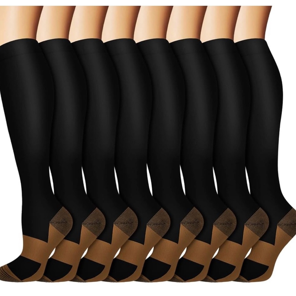 Black and Brown Copper Compression Socks